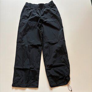 Athleta Rise Pant Black Small Relaxed Fit Track Pants Mid Rise Bungee Hem Run
